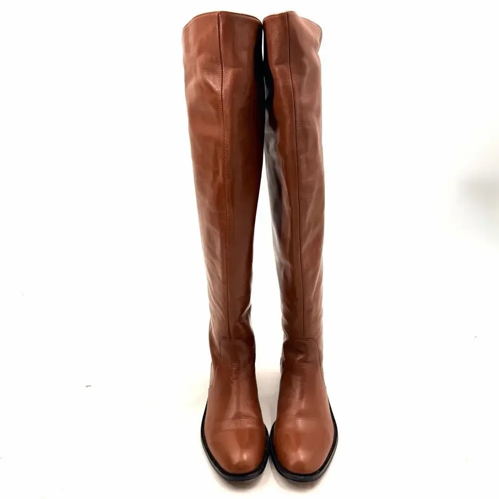 Coach Cheyenne Brown Soft Calf Leather Over the Knee Riding Boots Womens 8